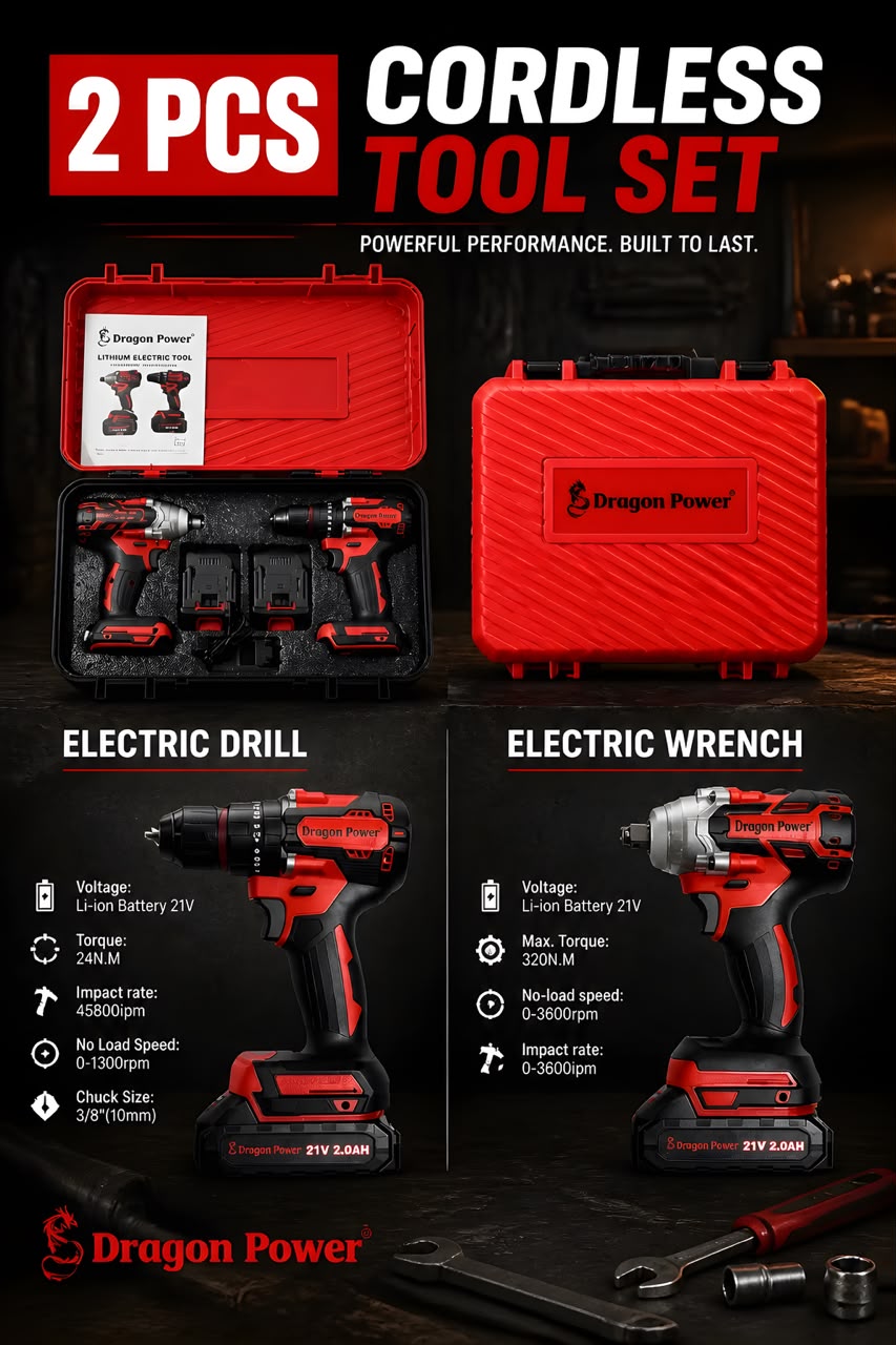 Dragon Power Drill & Impact Wrench Set