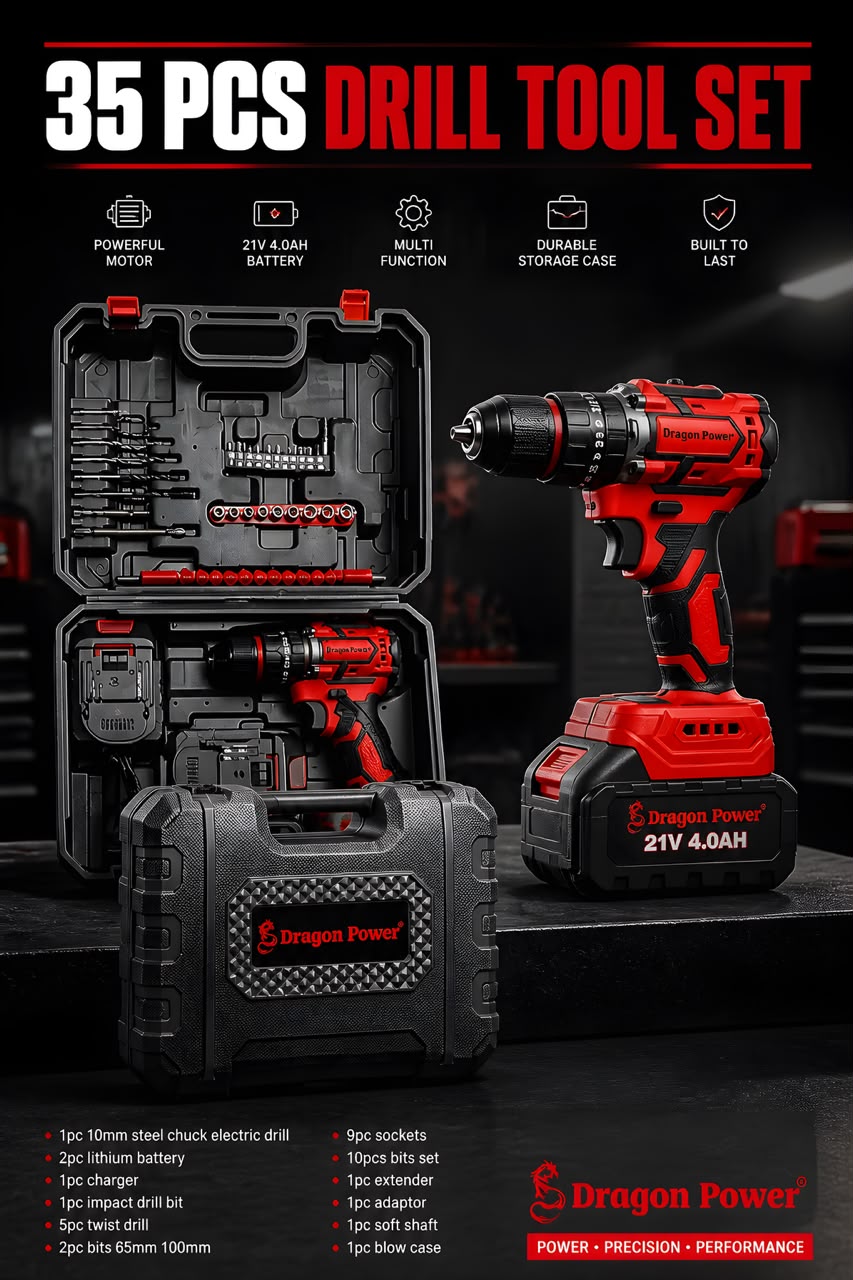 Dragon Power 35pc Brushless Drill Set